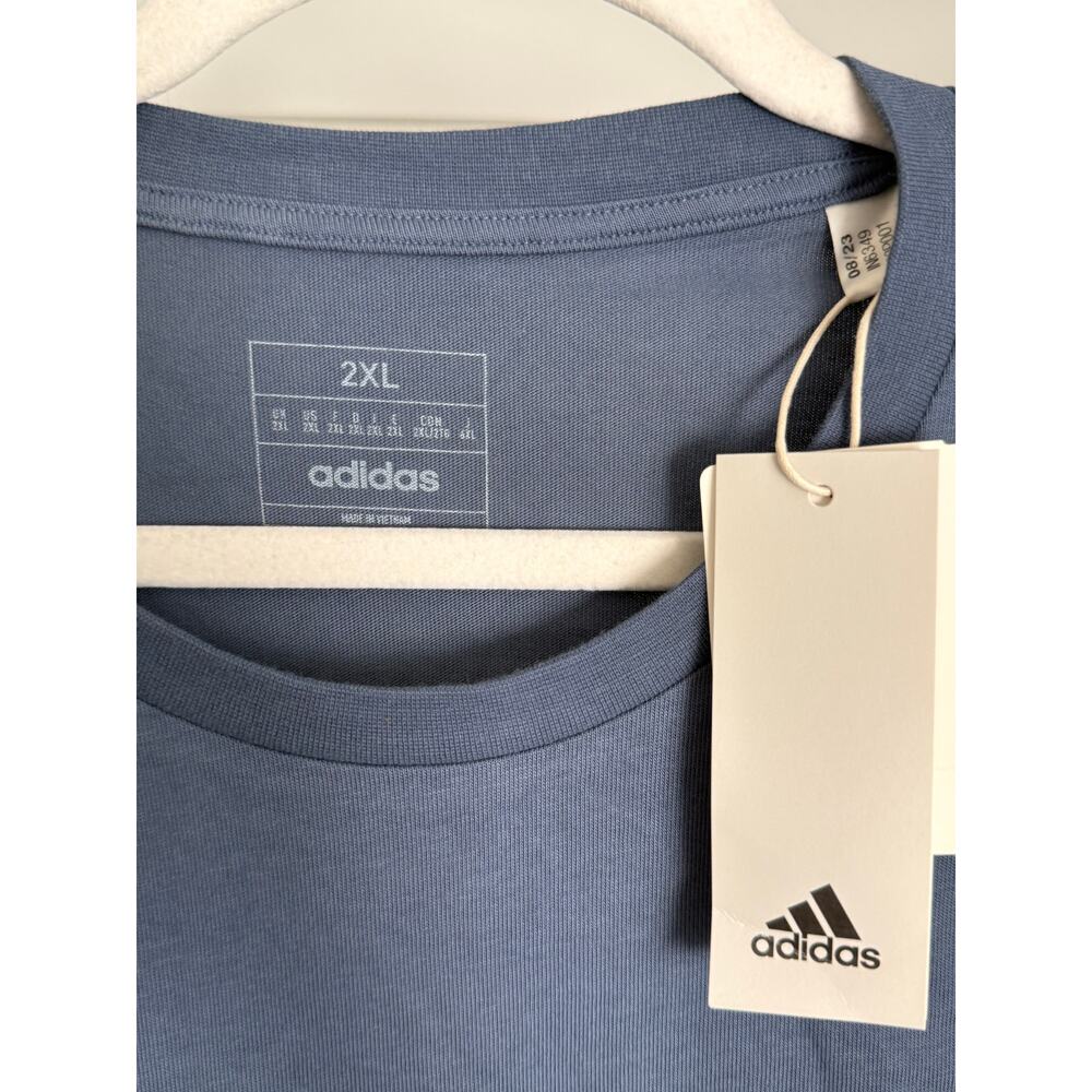 NWT Adidas Men’s Golf Crest Logo Long Sleeve Performance‎ Shirt Blue 2XL - Picture 4 of 14